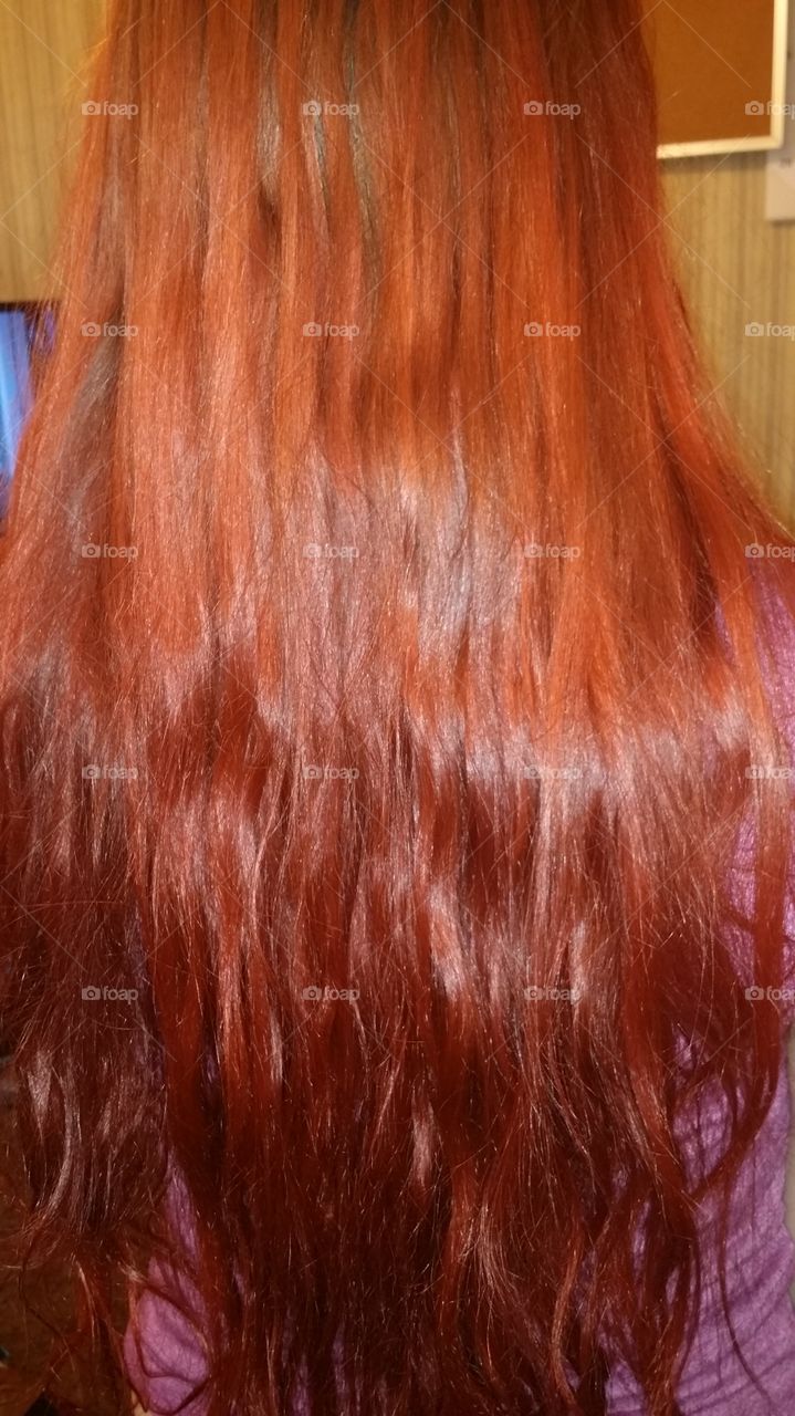 Super long red hair