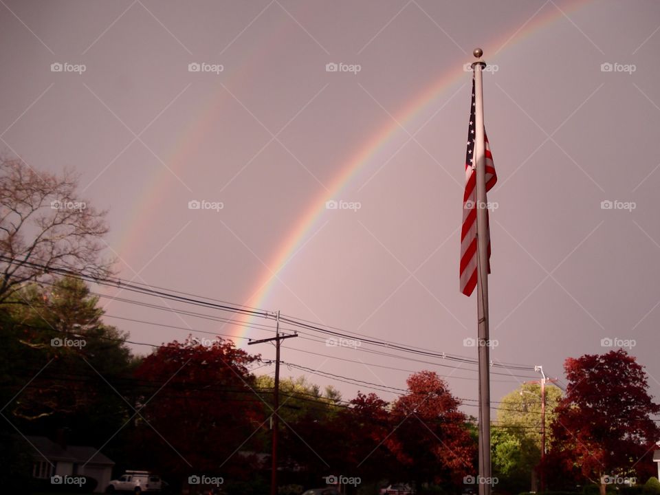 American Flag🇺🇸& Double Rainbow🌈