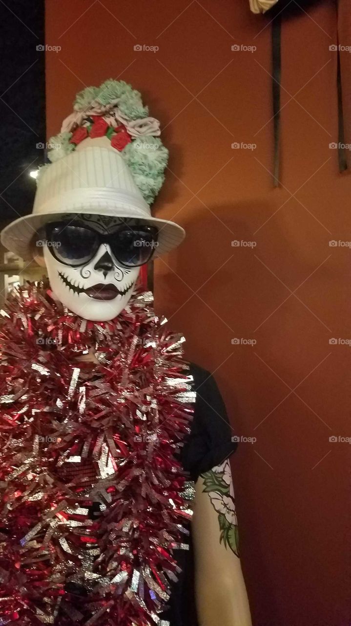 Mannequin dressed as day of the dead