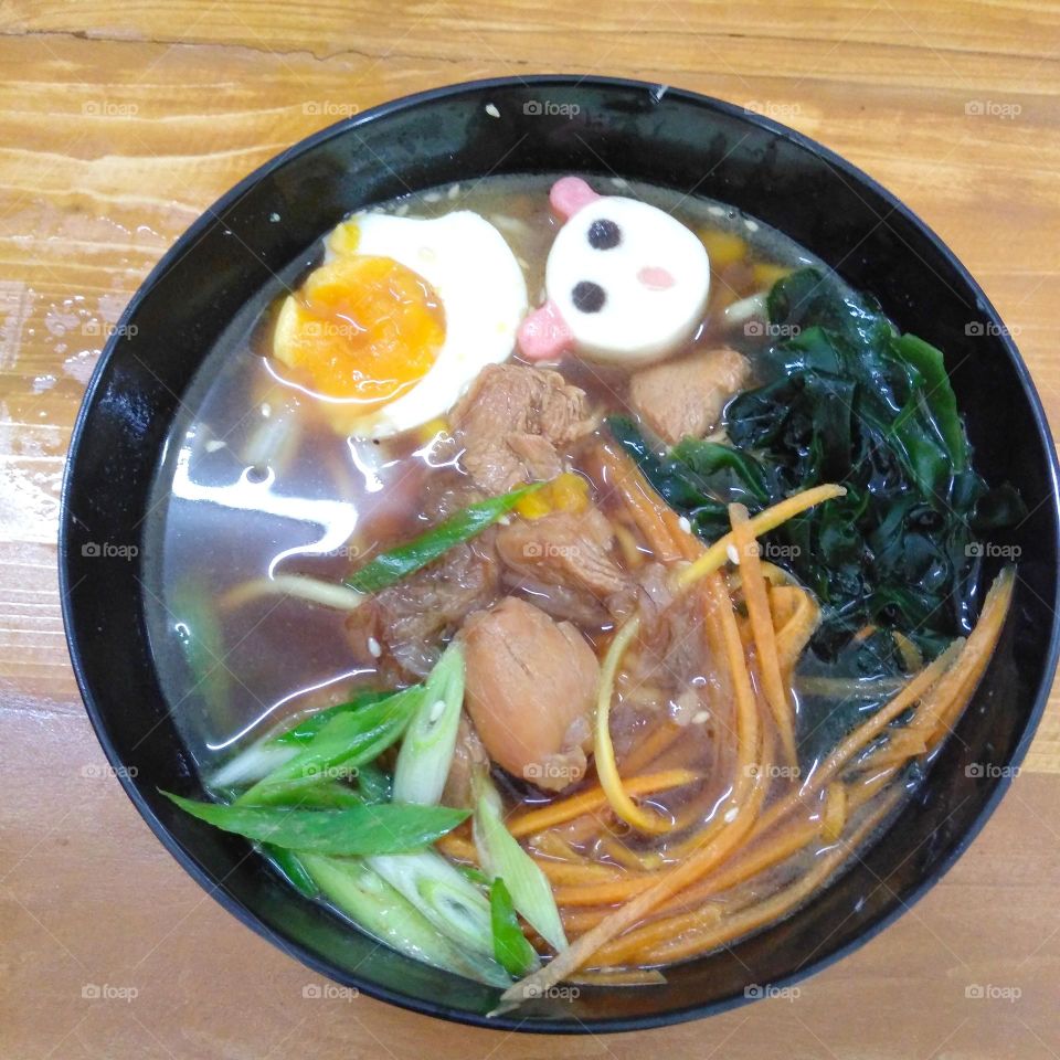 Delicious ramen on the table