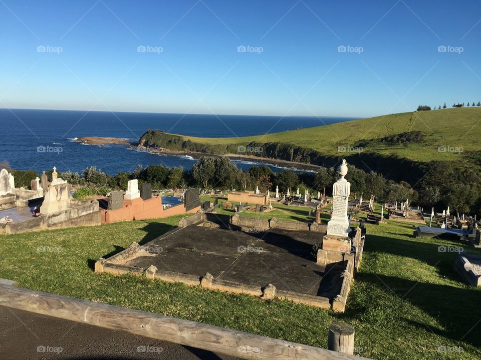 Cemetery with ocean views 