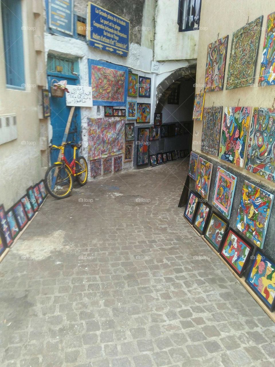 Art street at essaouira city in Morocco.