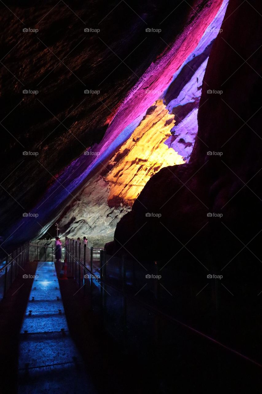 Gokgol cave underground formations, stalactites and stalagmites