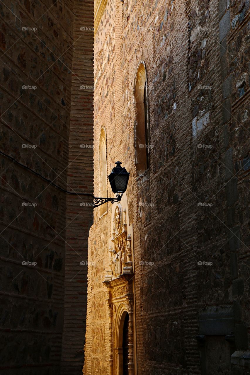 Old street corner  . Old street corner on Toledo Spain 