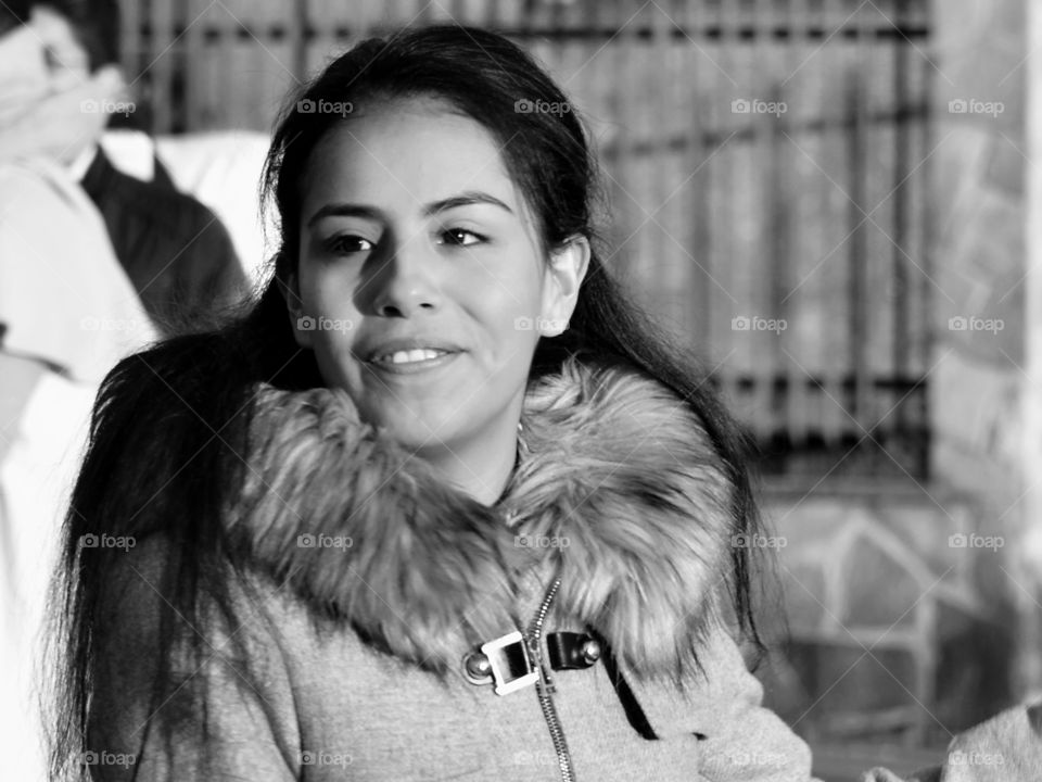 portrait of a beautiful girl smiling