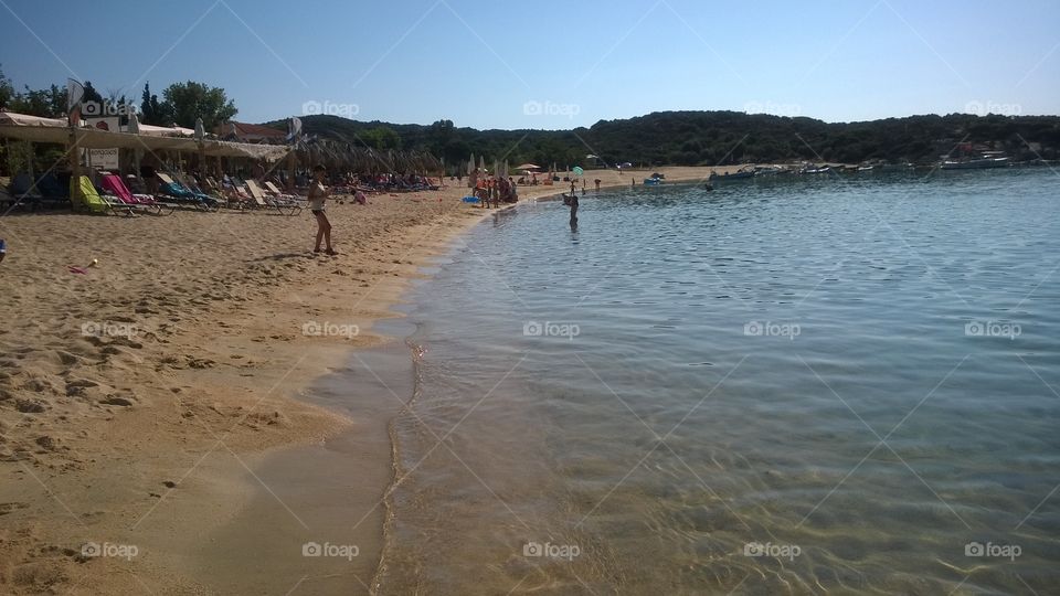 Sunny Kalamitsi beach Greece