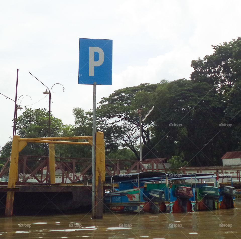 Boat Parking Area in Kemaro Island Palembang South Sumatera Indonesia