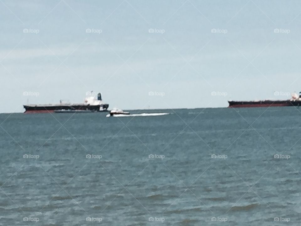 Ships coming into Galveston 