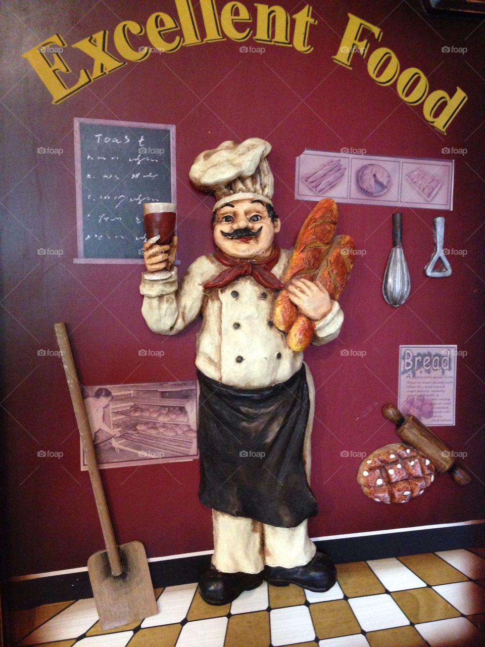 Excellent food chef. Bakery Chef 3-D art