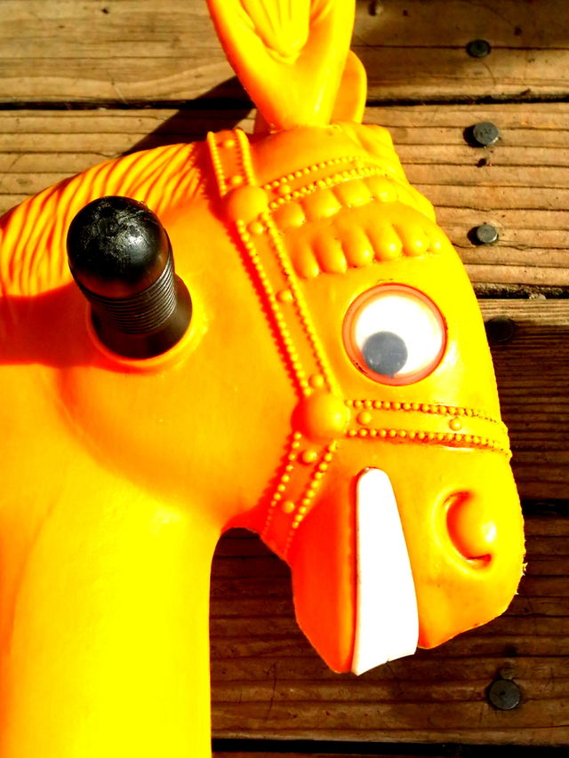 Yellow Antique Toy Donkey