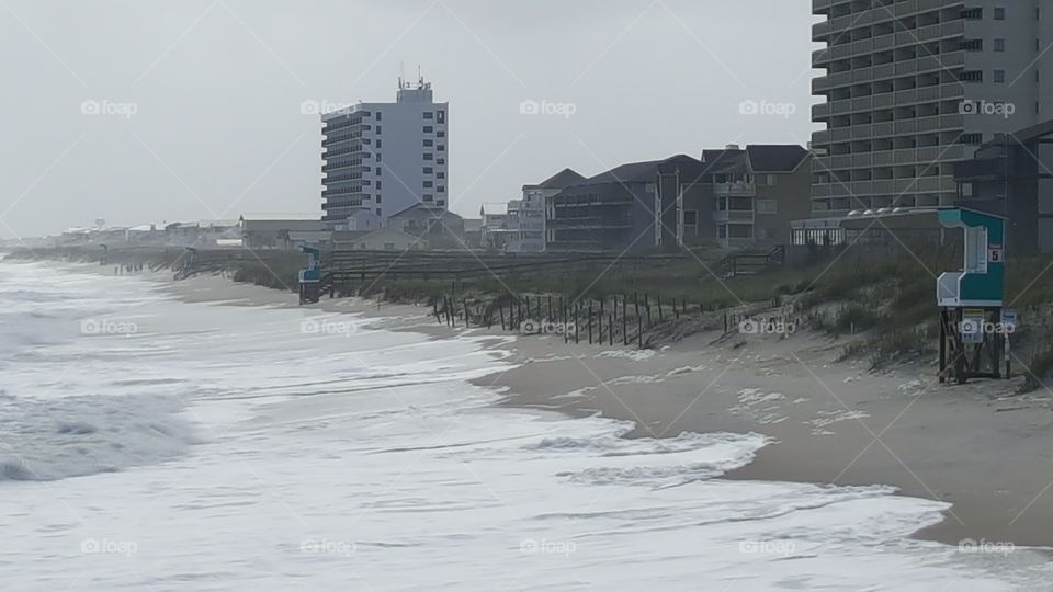 Carolina Beach. Carolina Beach after severe weather from the impending arrival of Hurricane Joaquin.