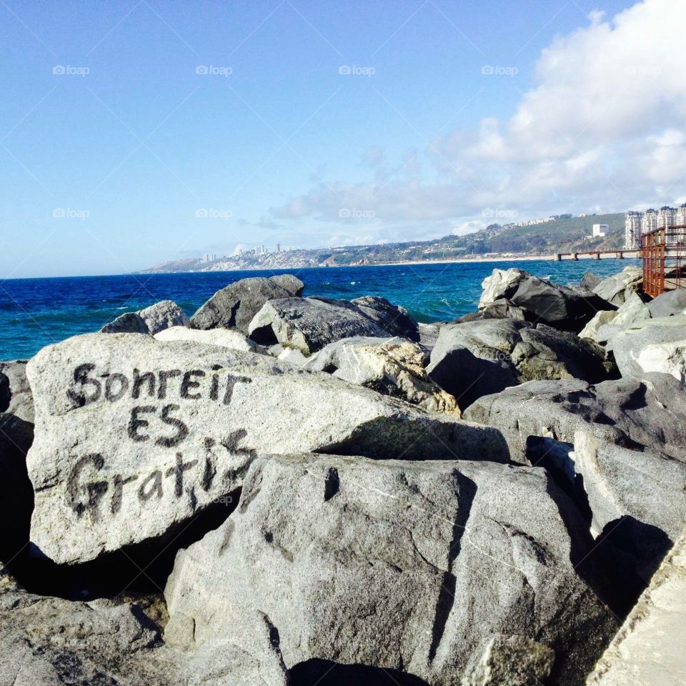'Smiling is free' in Viña Del Mar, Chile
