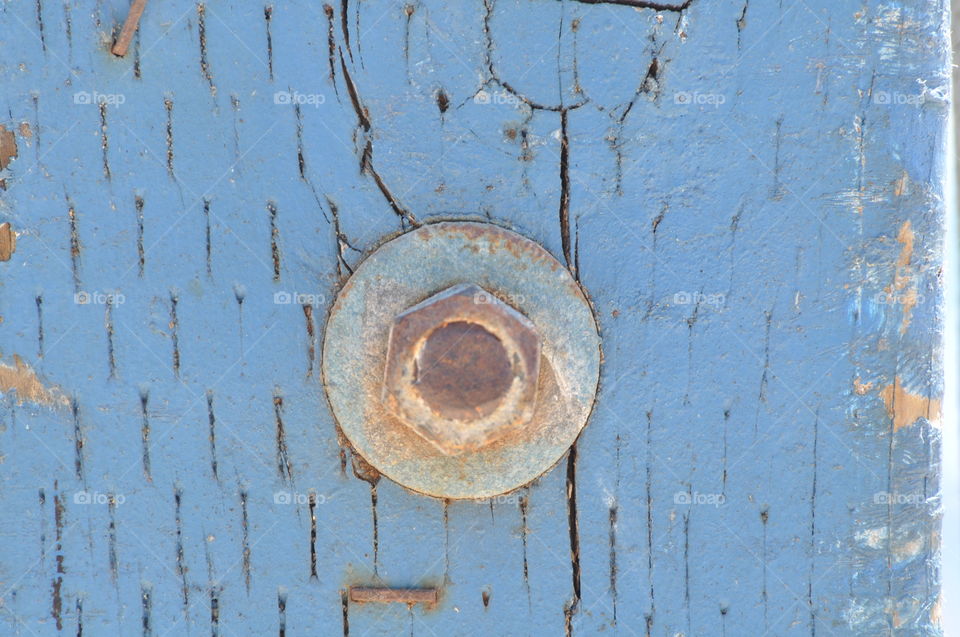 Blue wooden pol