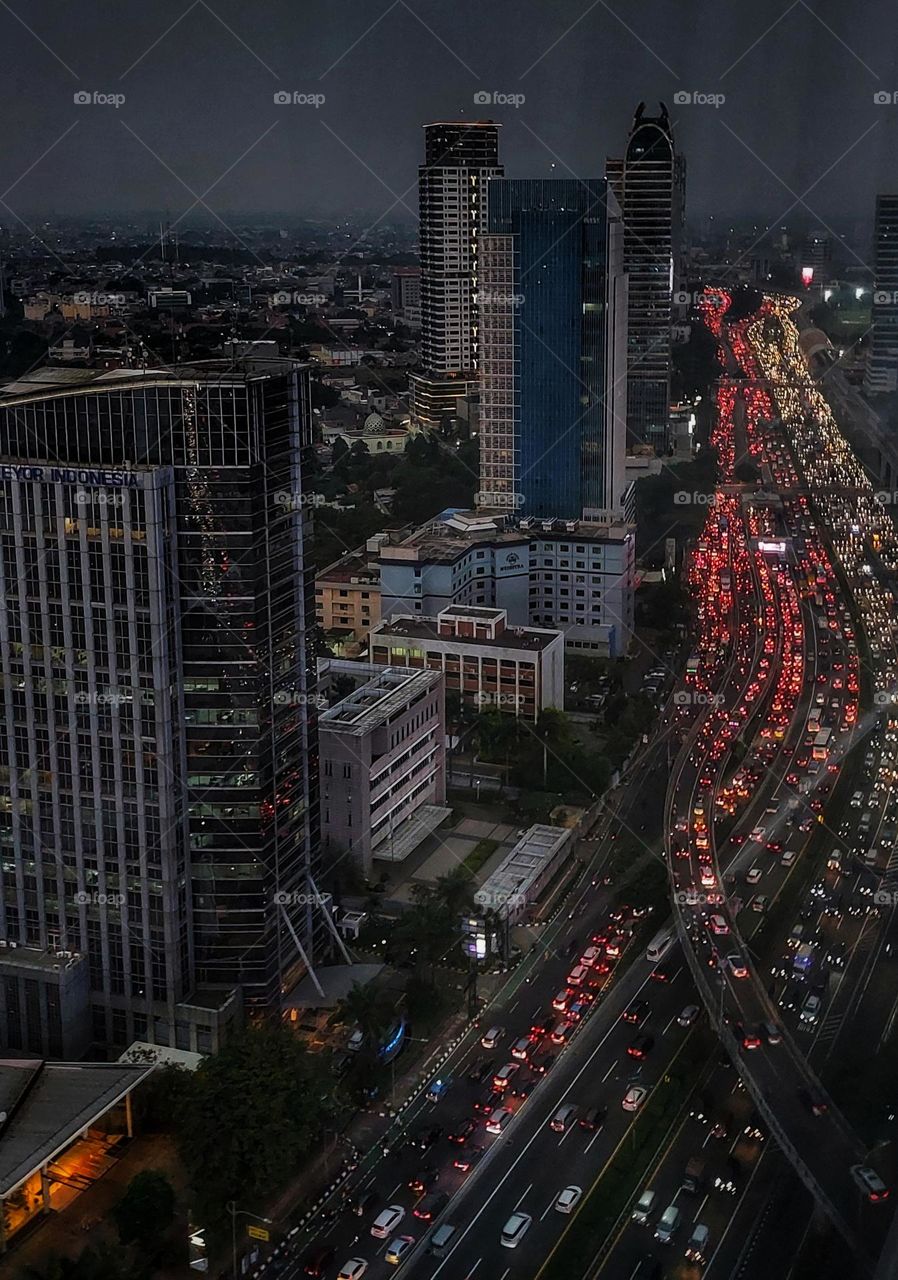 Jakarta city traffic jam