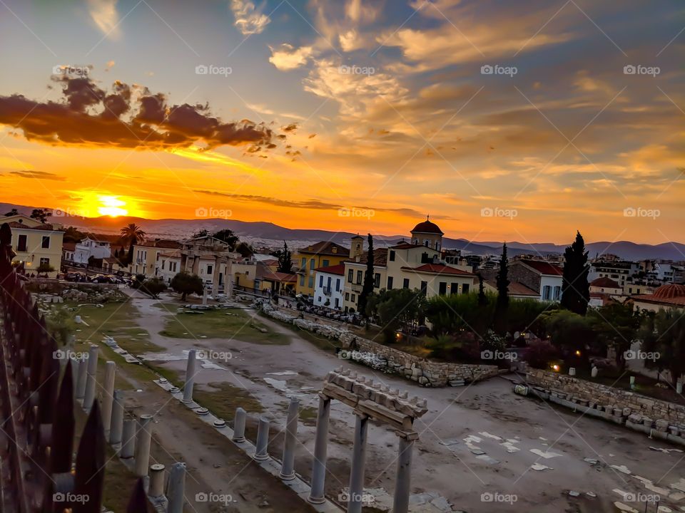 Summer sunsets in ancient cities