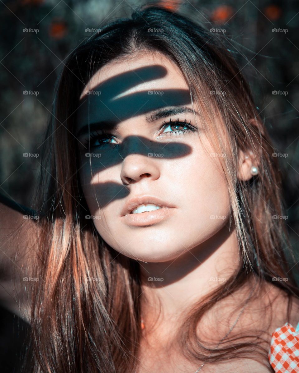 beautiful girl at sunset