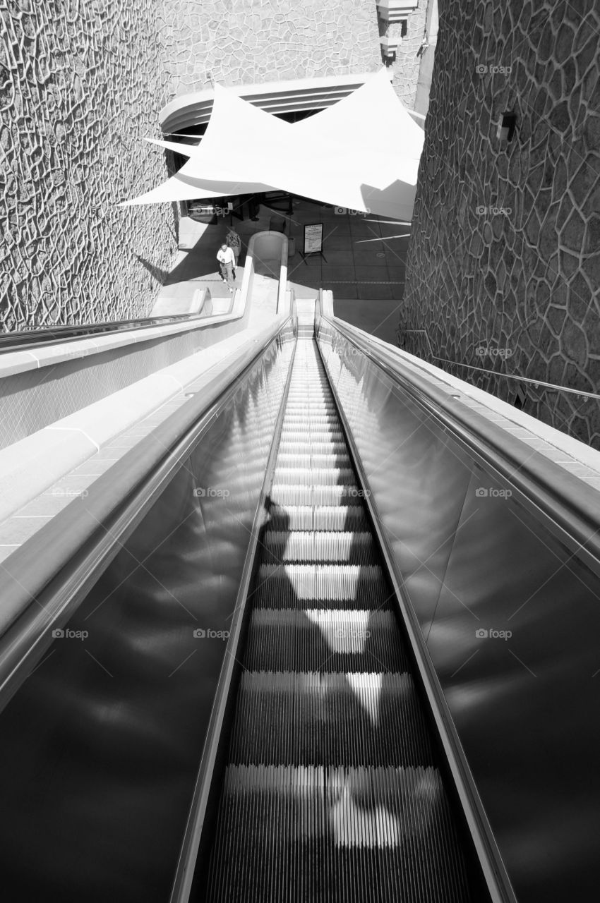 Escalator creates focal point. Photo taken at Hoover Dam.  