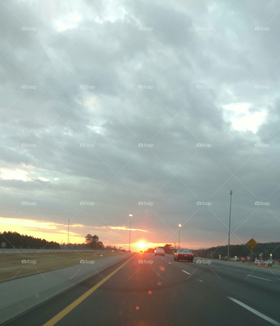 Driving Sunset