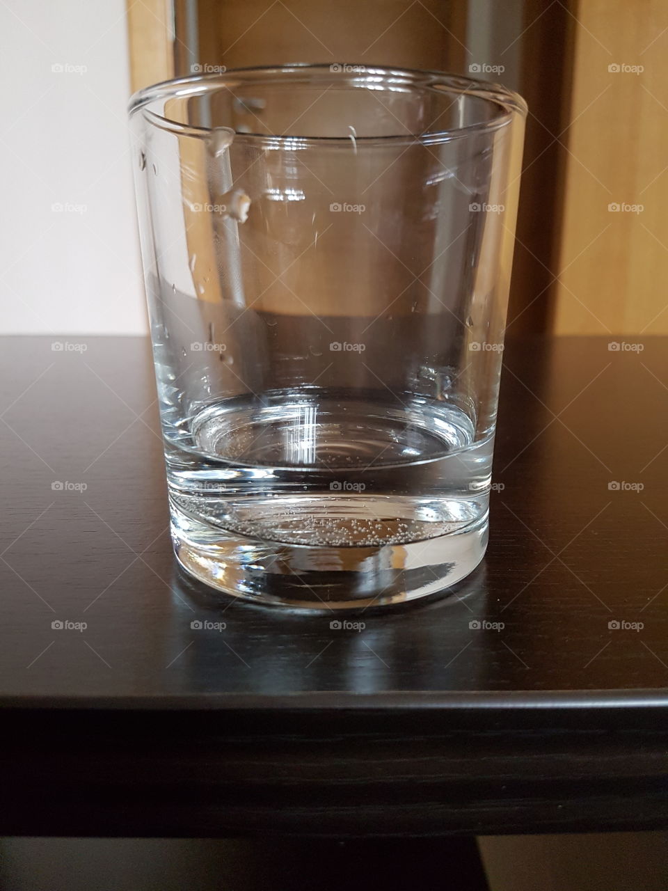 glass of water on the table