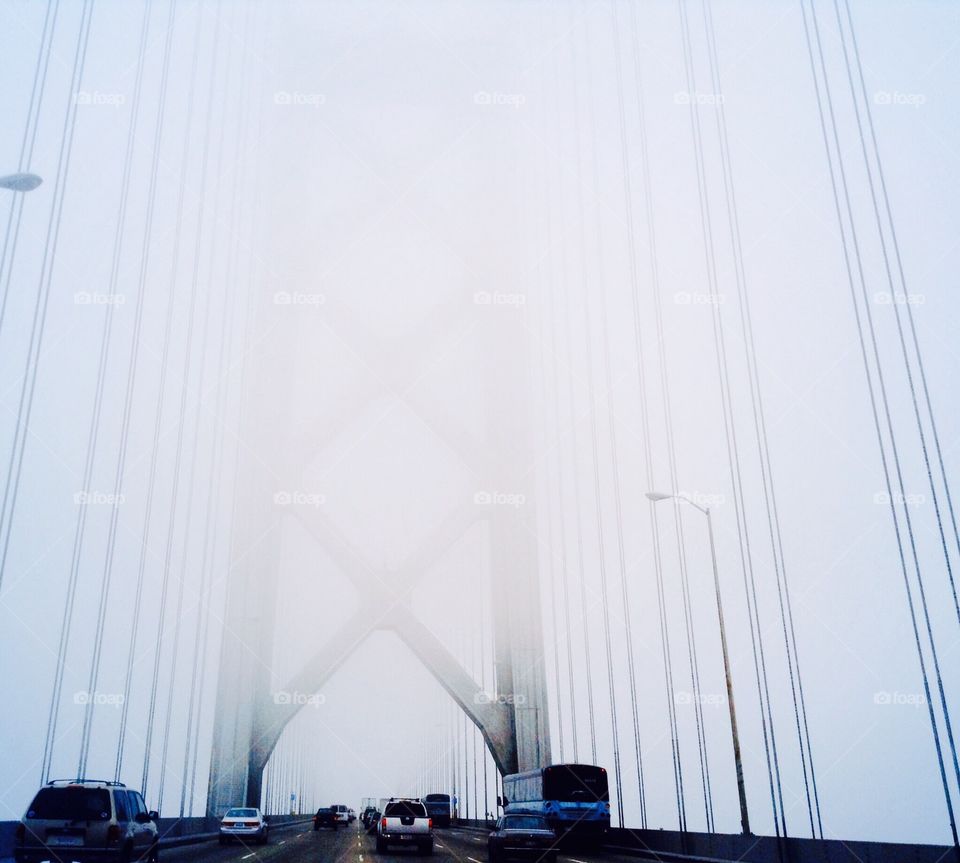 Foggy day on the bridge 