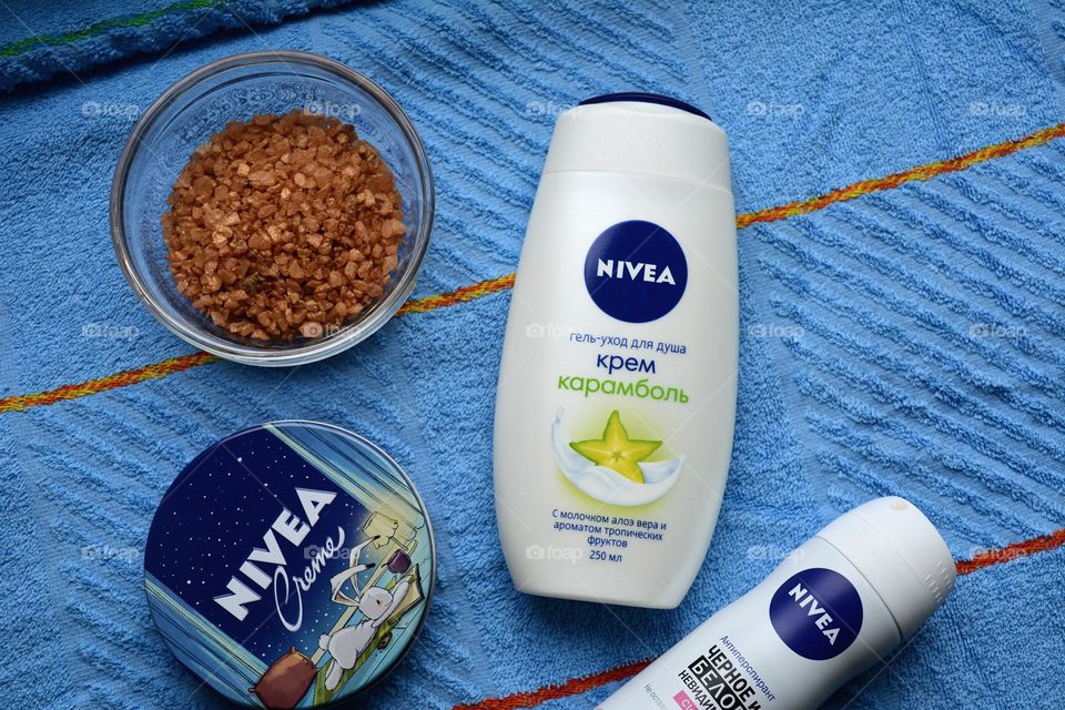 product Nivea cream and spa beauty accessories love Nivea brand