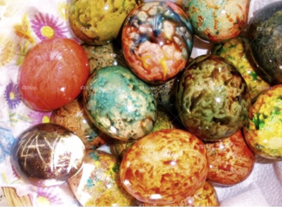 Colorful Easter eggs.