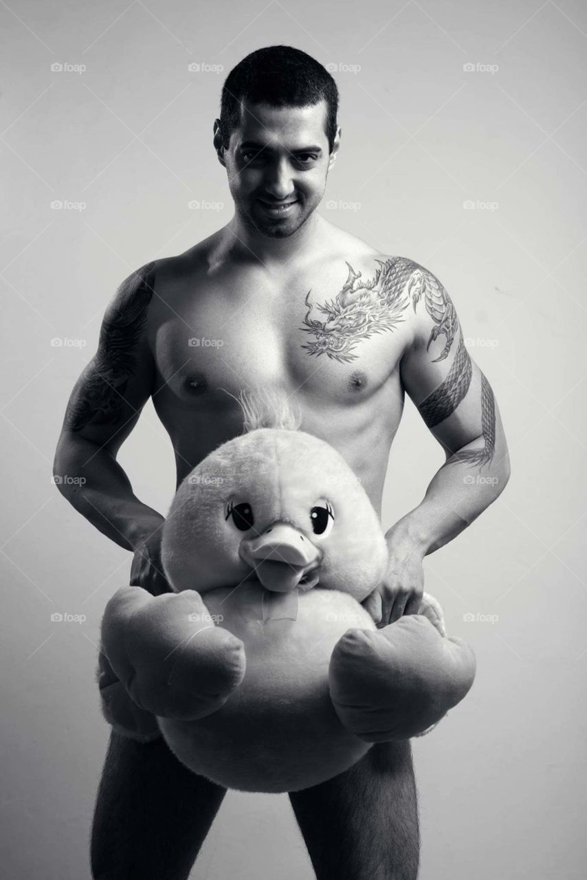 black and white photo men