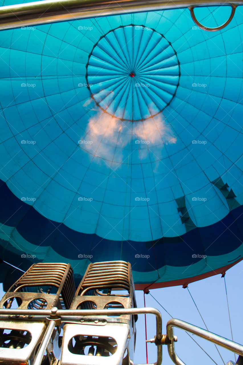 Let's fly - image of fire heating hot air balloon