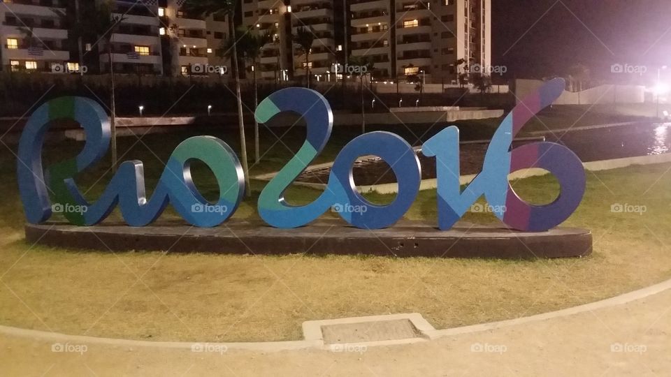 Olympic village by night Rio 2016