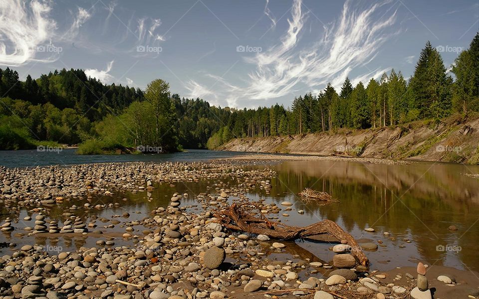 rocks and river