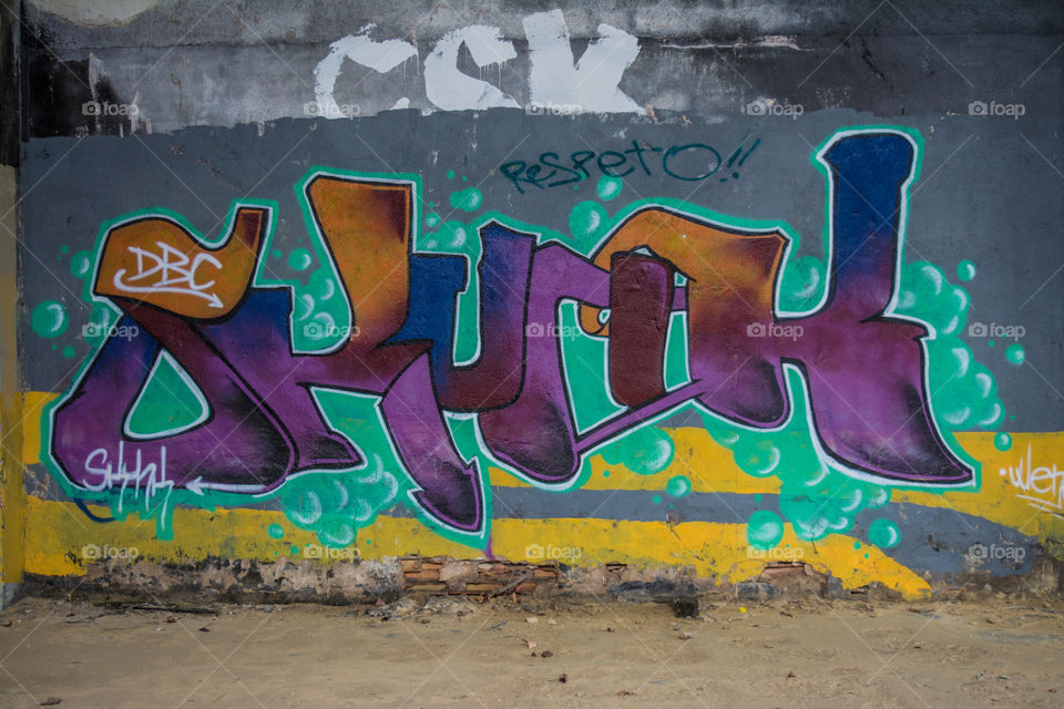 Graffiti in electric colours