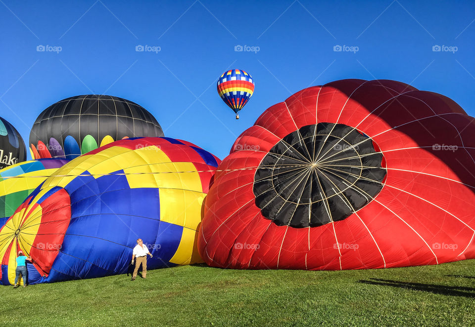 Scale - you get a good idea of how enormous the balloons are by seeing the man down on the left hand side. 