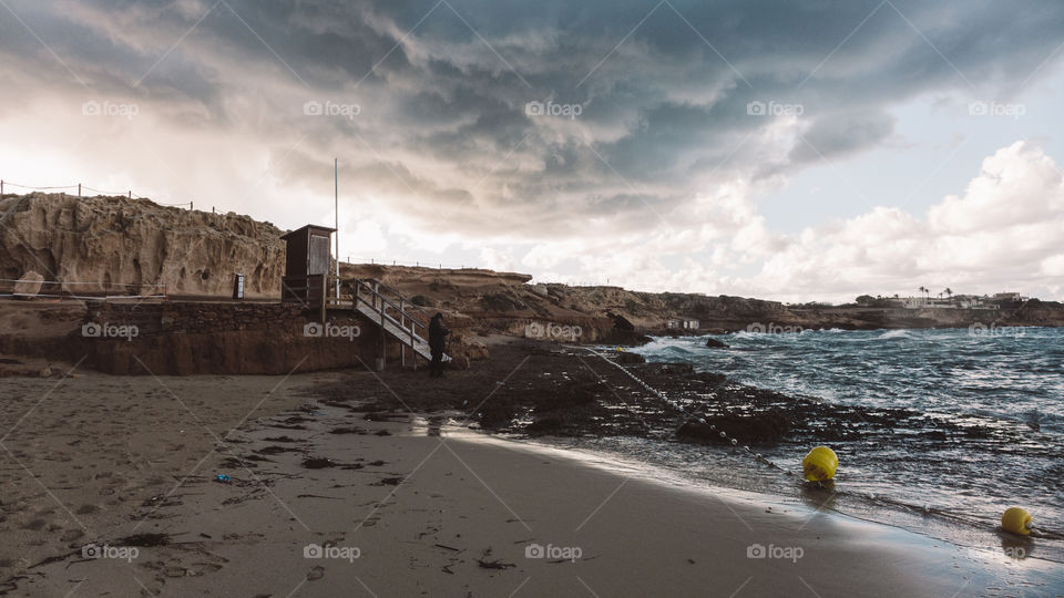 Stormy beach