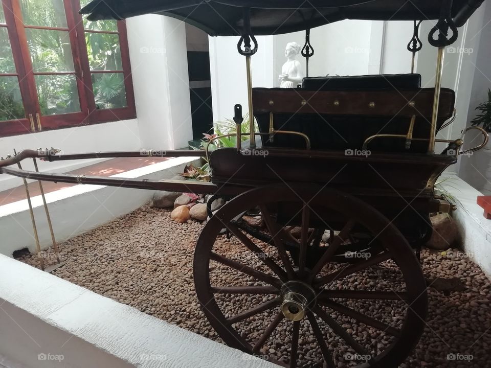 Old bullock cart been displayed at the hotel