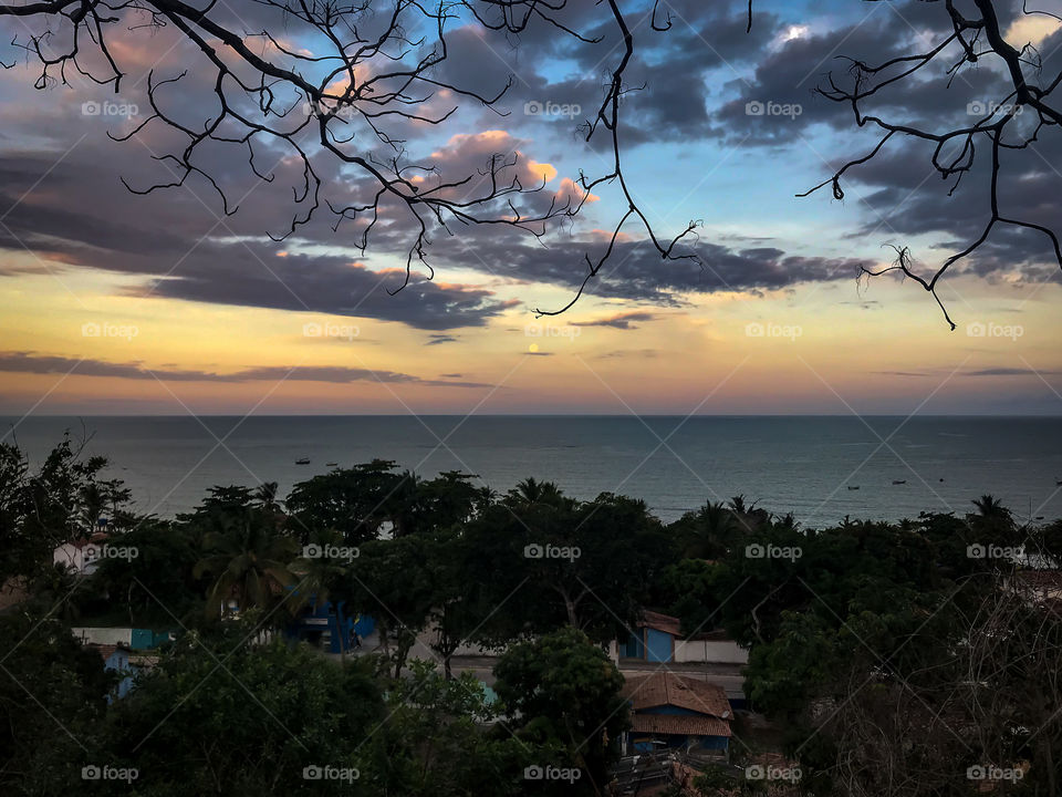 late afternoon in the village of cumuruxatiba bahia brazil