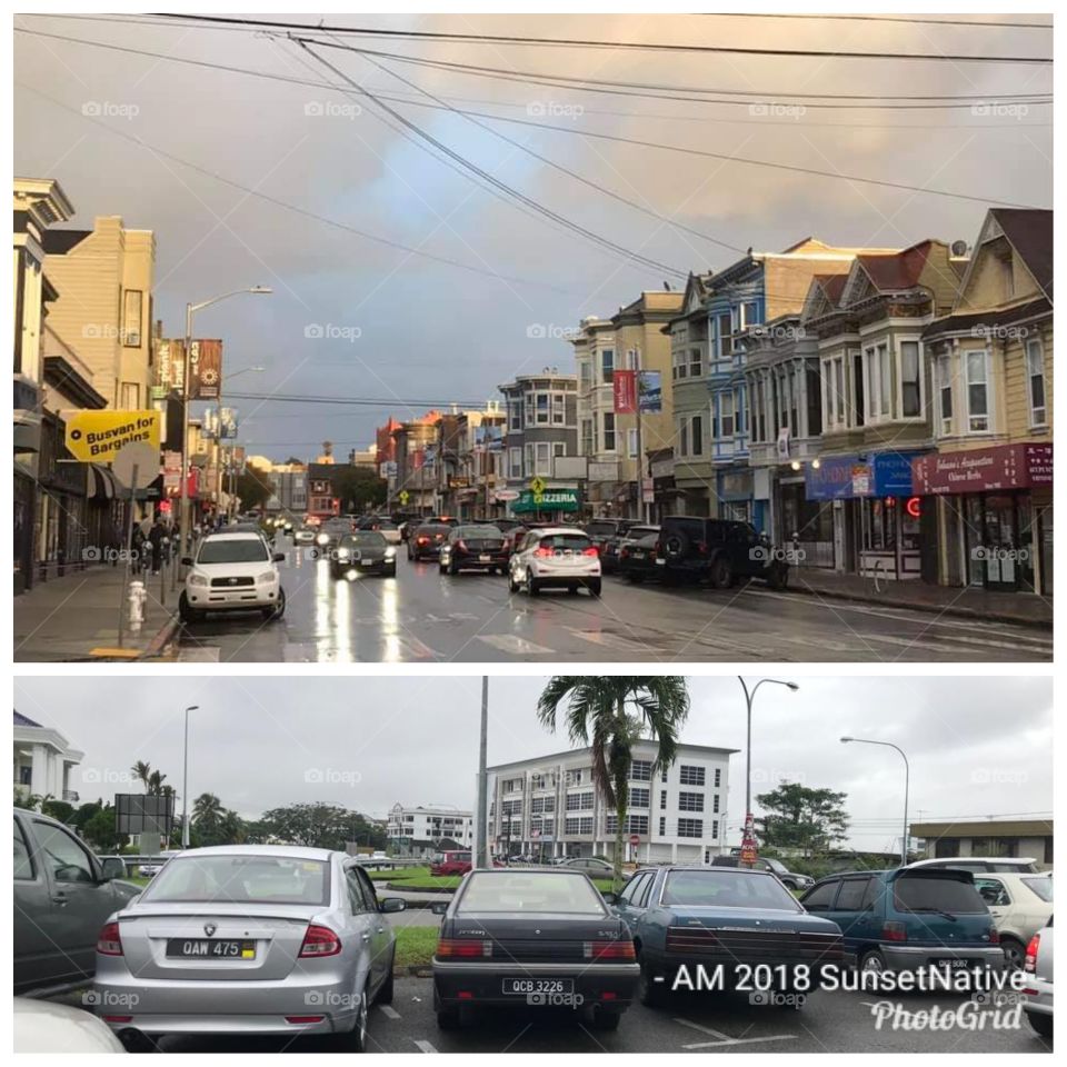 top photo in San Francisco 
bottom photo shows people caught misbehaving for parking badly in Kuching, Sarawak, Malaysia.