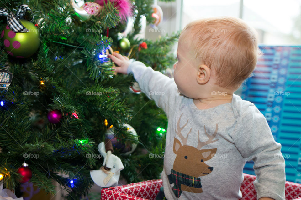Touching the ornaments