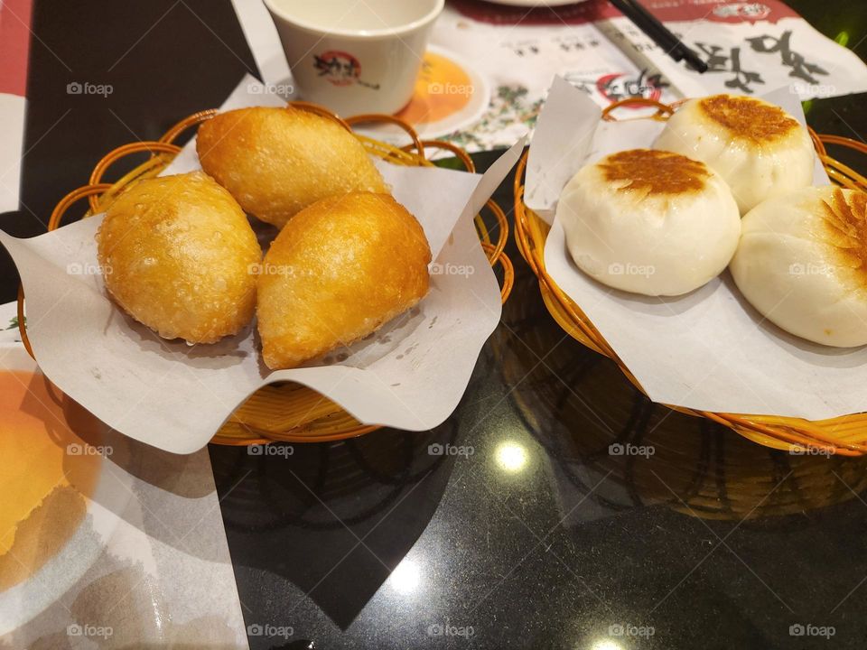 Hong Kong traditional food is called 'Dim Sum'. They are just 2 of the selection from the Dim Sum list and normally serve with a cup of Chinese tea.