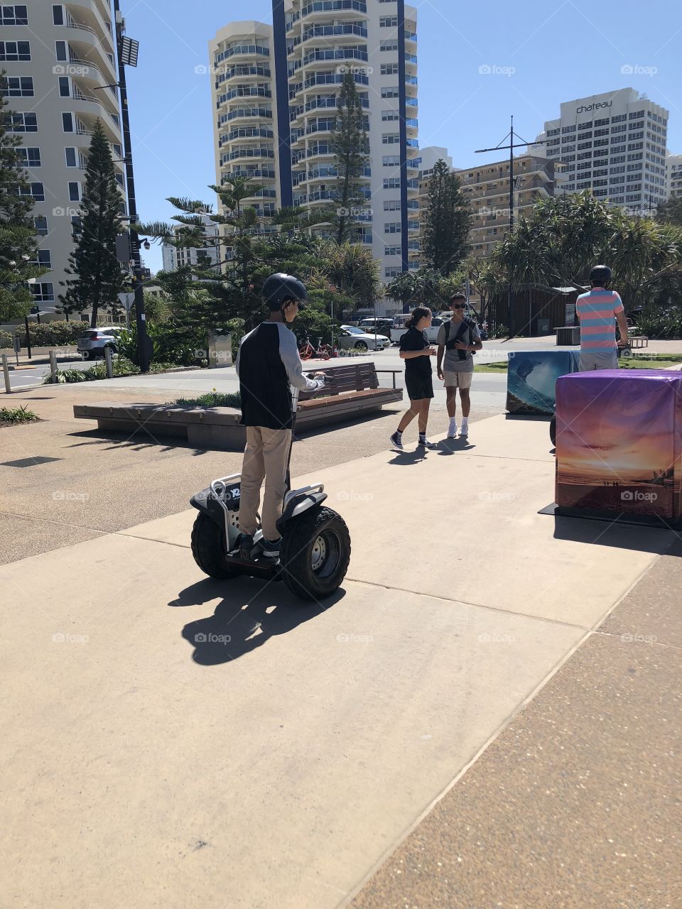 Riding along the beach front