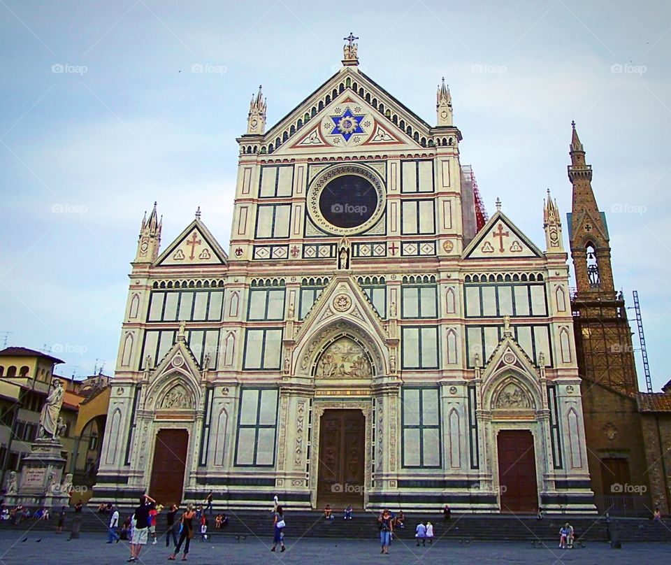 Basilica di Santa Croce in Firenze; Church of the holy cross in Florence, Italy.