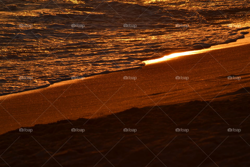 sunset on the beach in Alanya turkey.