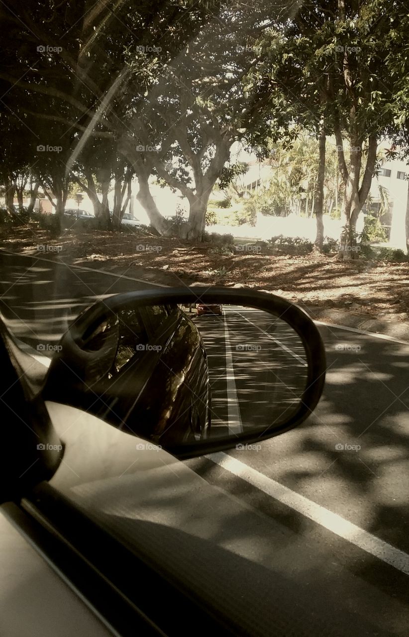 Road side mirror view