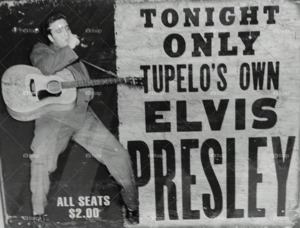 Sign replica of Elvis Presley concert