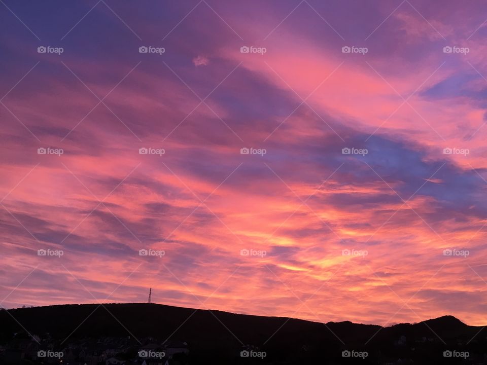 Red sky at night, Ilfracombe town in North Devon is ready for another day of beauty. The variety of colours, patterns and reflection in the window is amazing. 