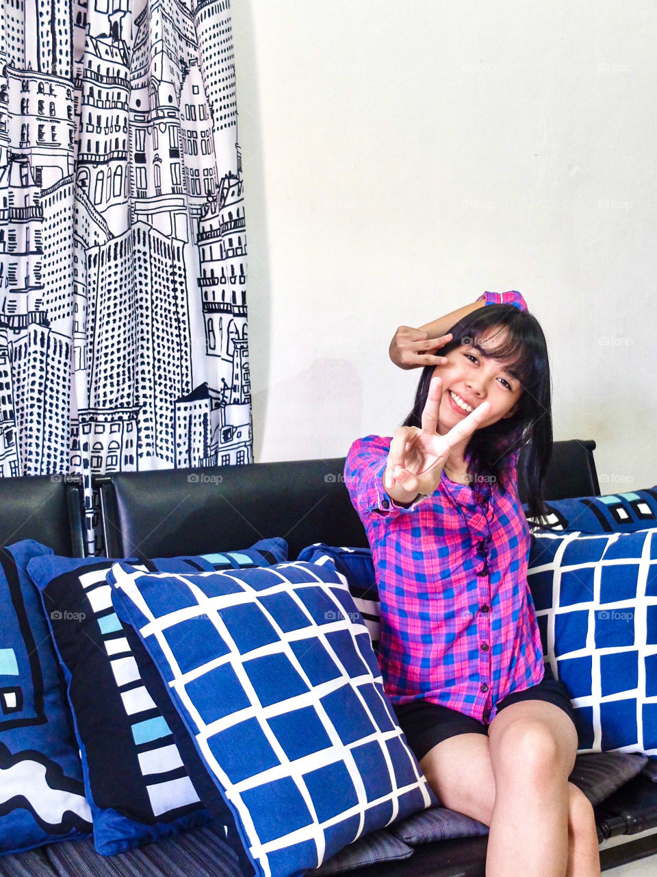 My most favorite IKEA products we own are these throw pillow cases and the shower curtain we used as living room curtains! So worth it! 