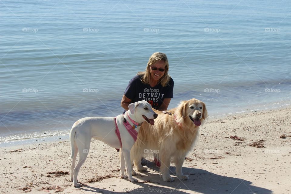 Stopping for a break from a walk on the beach