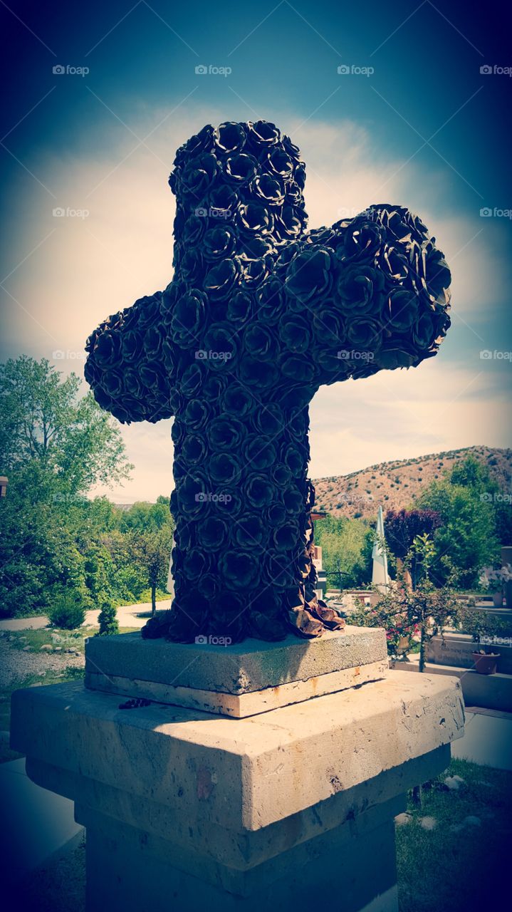 Cross Of Wooden Roses