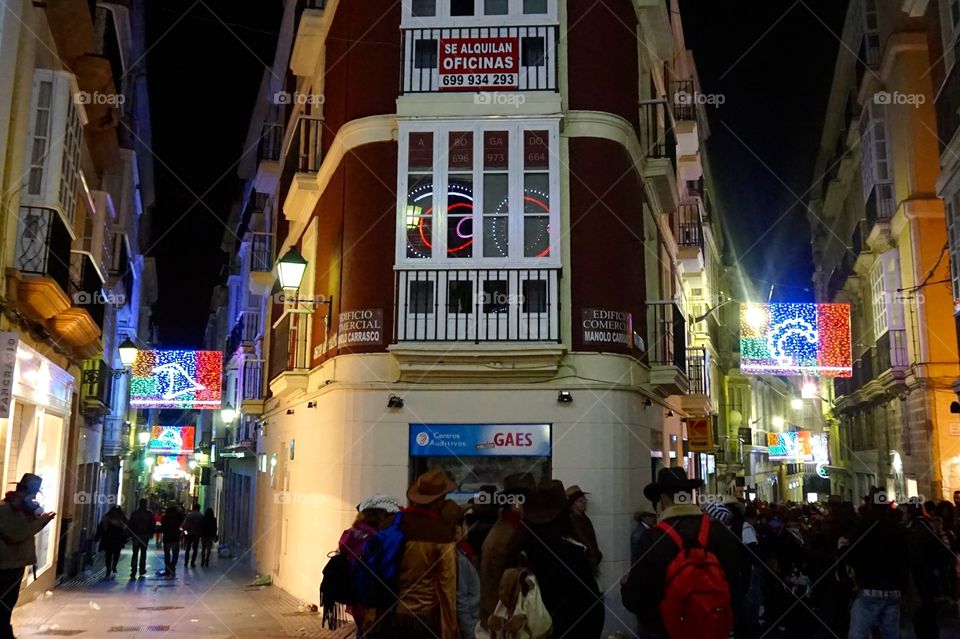 The streets of Cádiz during Carnival, Spain 