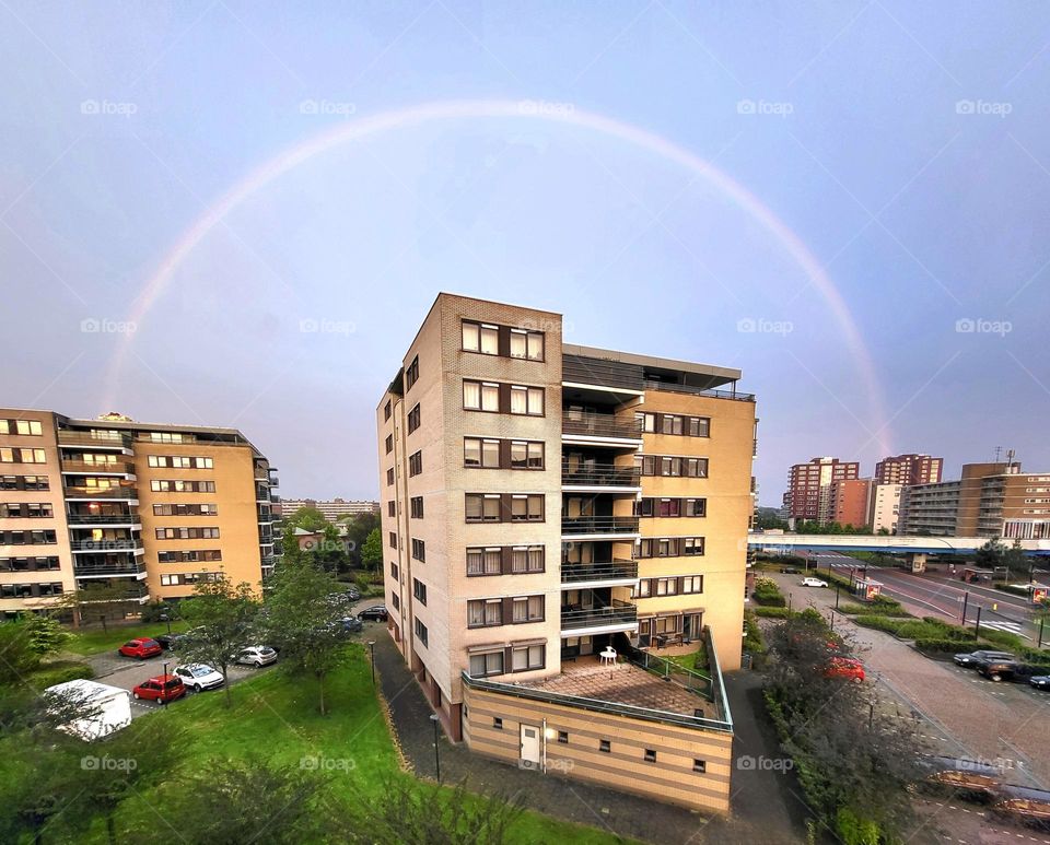 Rainbow in the sky, miracle of nature