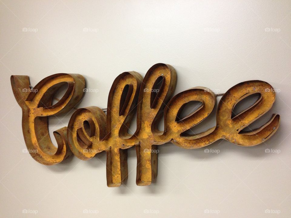 Metal coffee sign